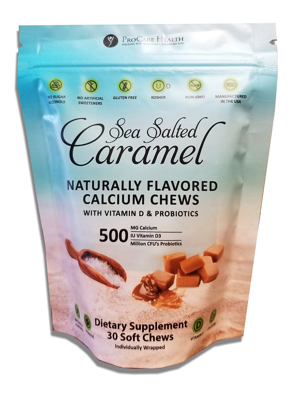 ProCare Health Calcium Soft Chew Sea Salted Caramel - 30 Count - image 2