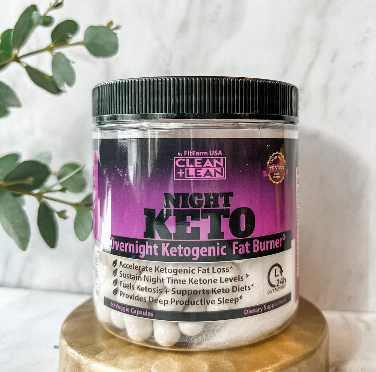 FIT FARM USA Clean+Lean Night Keto Fat Burner & Sleep Aid - 60 Capsules - image 3