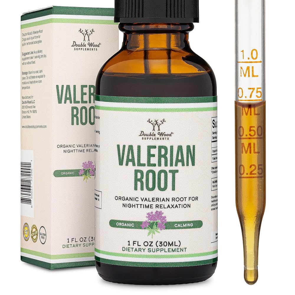 Double Wood Supplements Valerian Root Liquid Drops 168mg - 1 oz
