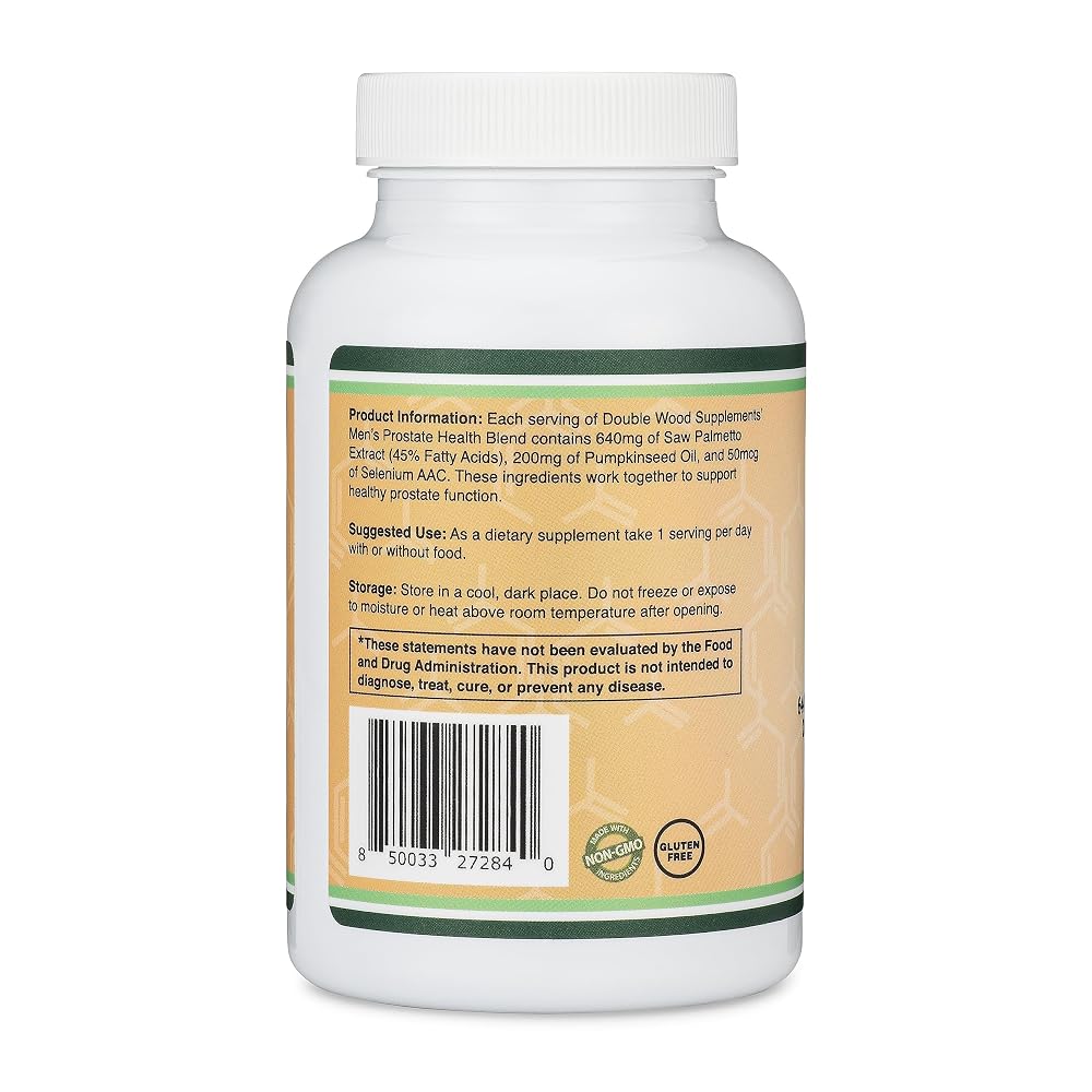 Double Wood Supplements Prostate Support Saw Palmetto + Pumpkin Seed Oil - image 4