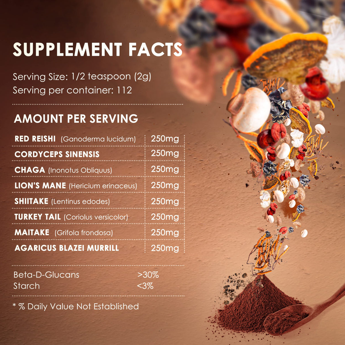 KIKI Green Mushroom Powder Extract - The 8 Mushrooms Supplement Blend