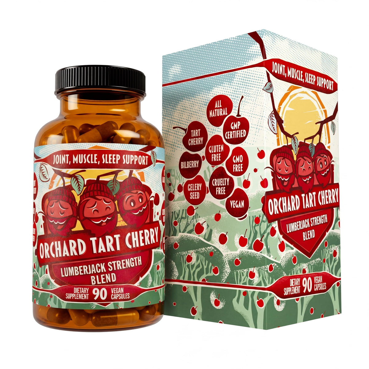 Hippie Farms Tart Cherry Capsules & Gummies Grown in USA - Lumberjack