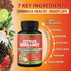 Organic Cadane Citrus Bergamot Supplement Extract - 90 Capsules - image 5