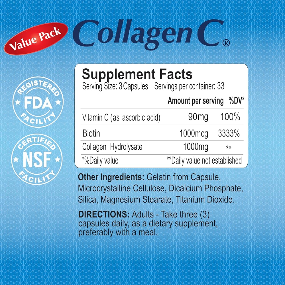 ALFA VITAMINS Collagen C Hydrolysate with Biotin - 200 Capsules - image 2
