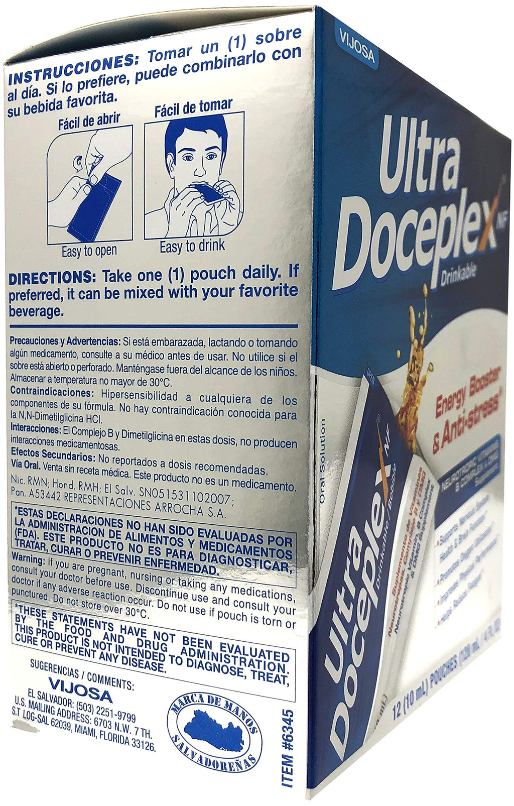 VIJOSA Ultra Doceplex Energy B Complex Liquid Pouches - 12 Pack - image 3