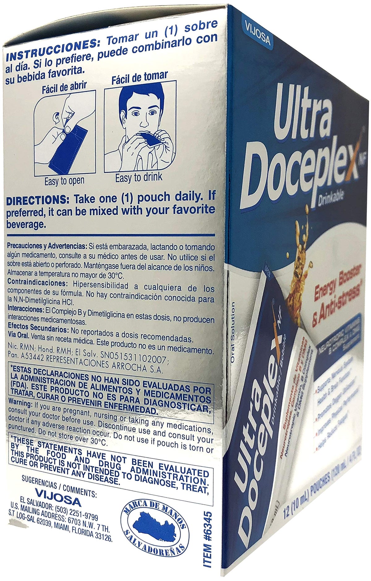 VIJOSA Ultra Doceplex Energy B Complex Liquid Pouches - 12 Pack - image 3