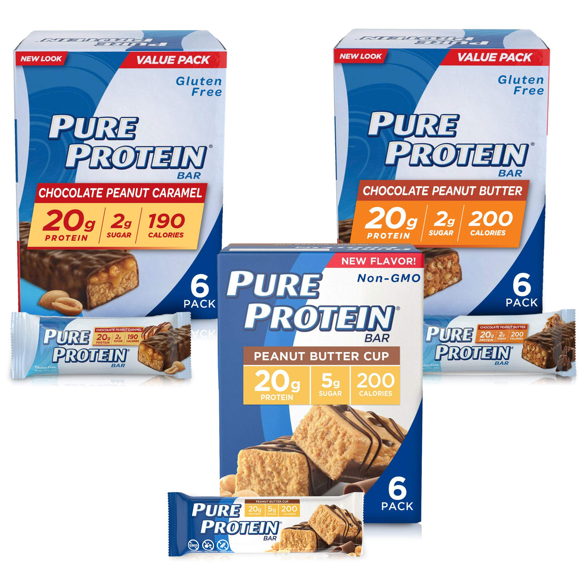 Pure Protein Bars Peanut Butter Variety Pack High Protein - 18 Bars