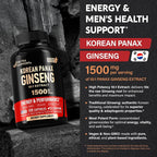 NUTRAHARMONY Panax Ginseng 1500mg Energy & Focus - 120 Capsules - image 3
