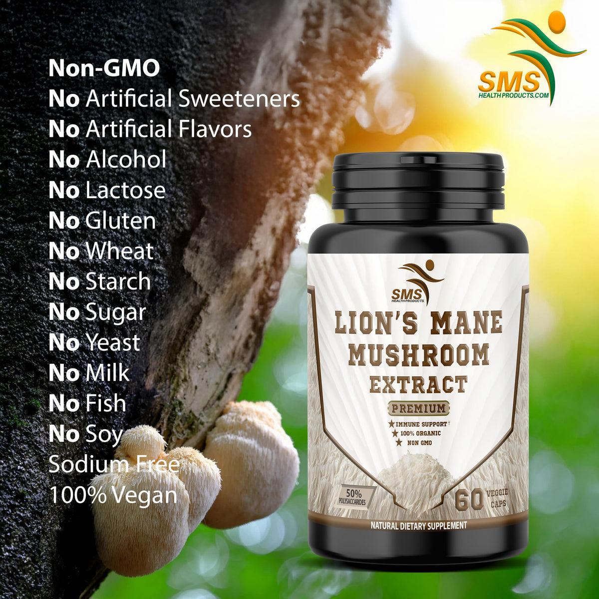 SMSHEALTHPRODUCTS.com Lion's Mane Mushroom Brain Support - image 4