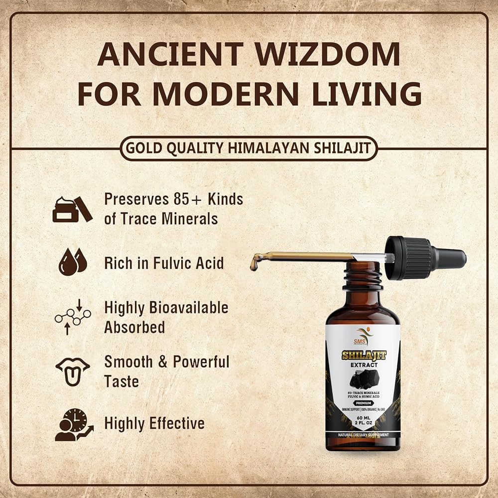 SMSHEALTHPRODUCTS.com Shilajit Pure Himalayan Drops - 2 Fl Oz - image 3