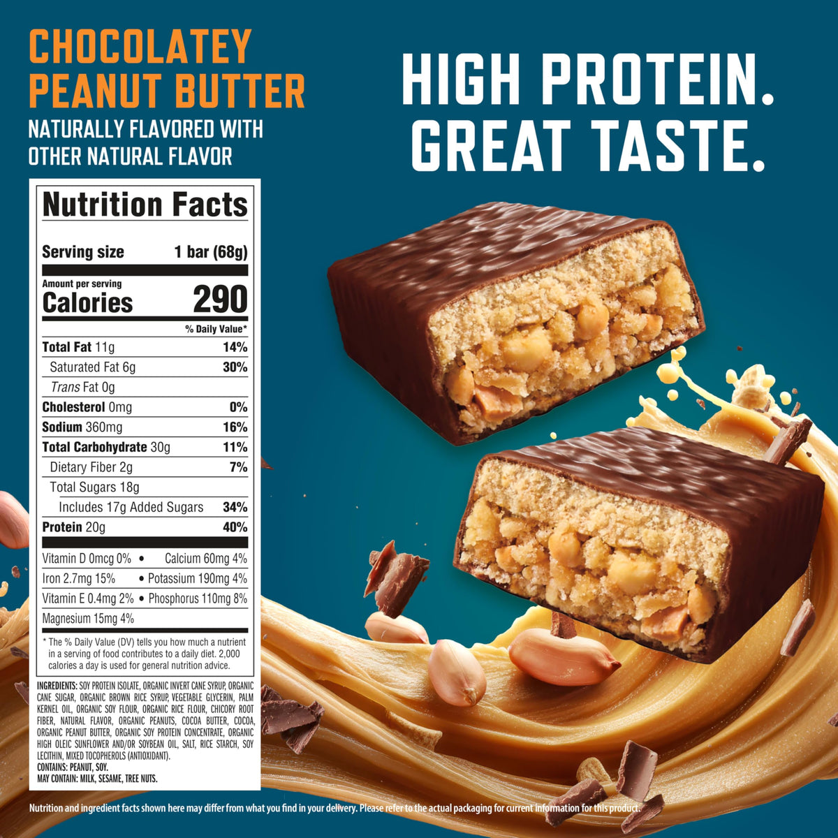 CLIF BUILDERS Protein Bars, Chocolatey Peanut Butter, Gluten Free