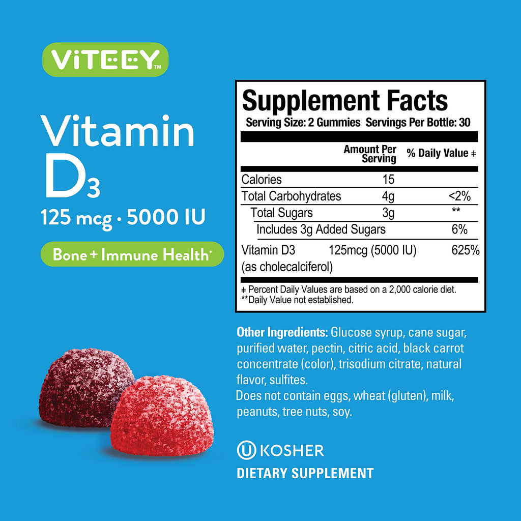 Viteey Vitamin D3 Gummies for Adults & Teens - 5