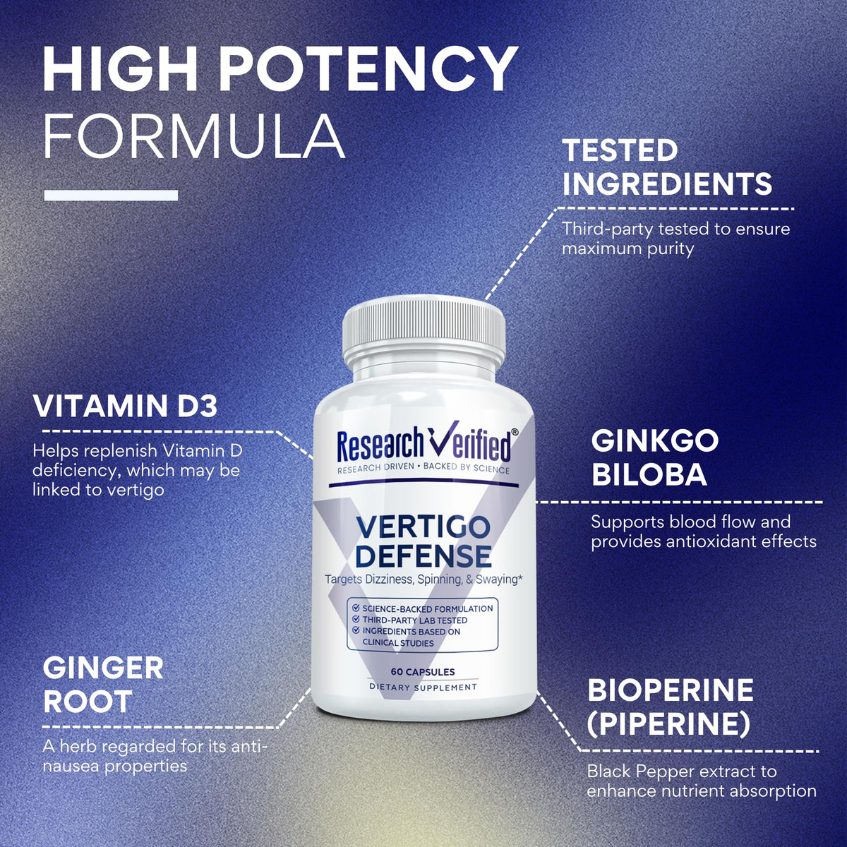 Research Verified Vertigo Defense - 60 Capsules