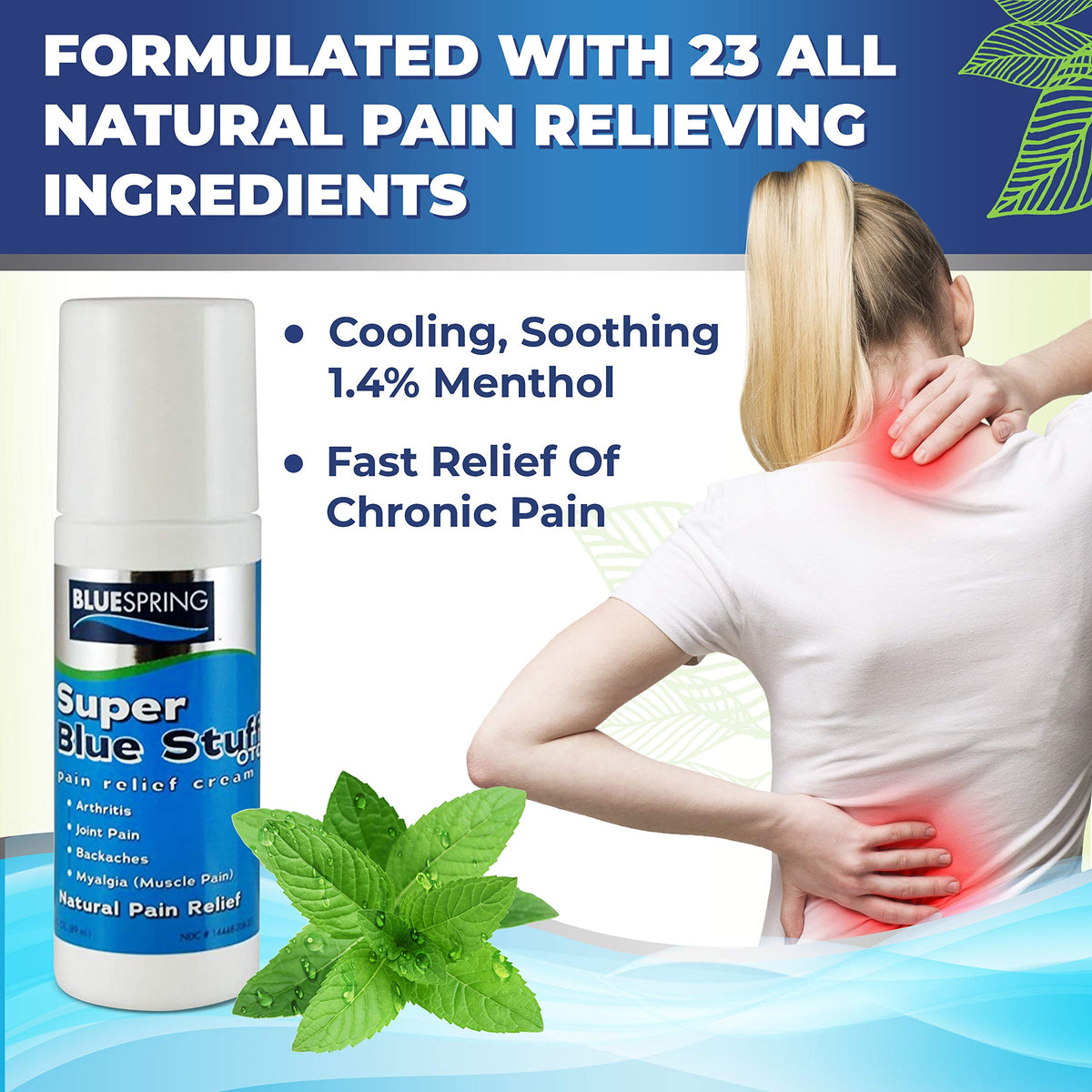 Emu Therapy Super Blue Stuff Natural Pain Relief Roll-On with Emu Oil - image 3