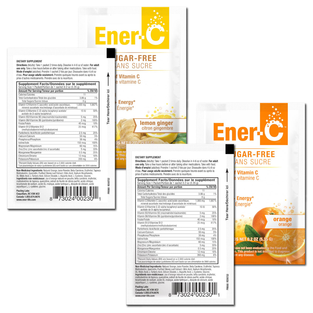 Ener-C Multivitamin Drink Mix No Sugar Orange & Lemon Ginger - 60 Count - image 9