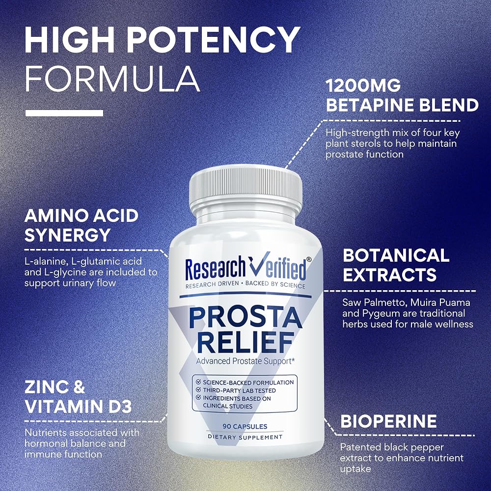 Research Verified Prosta Relief Saw Palmetto - 180 Capsules - image 3