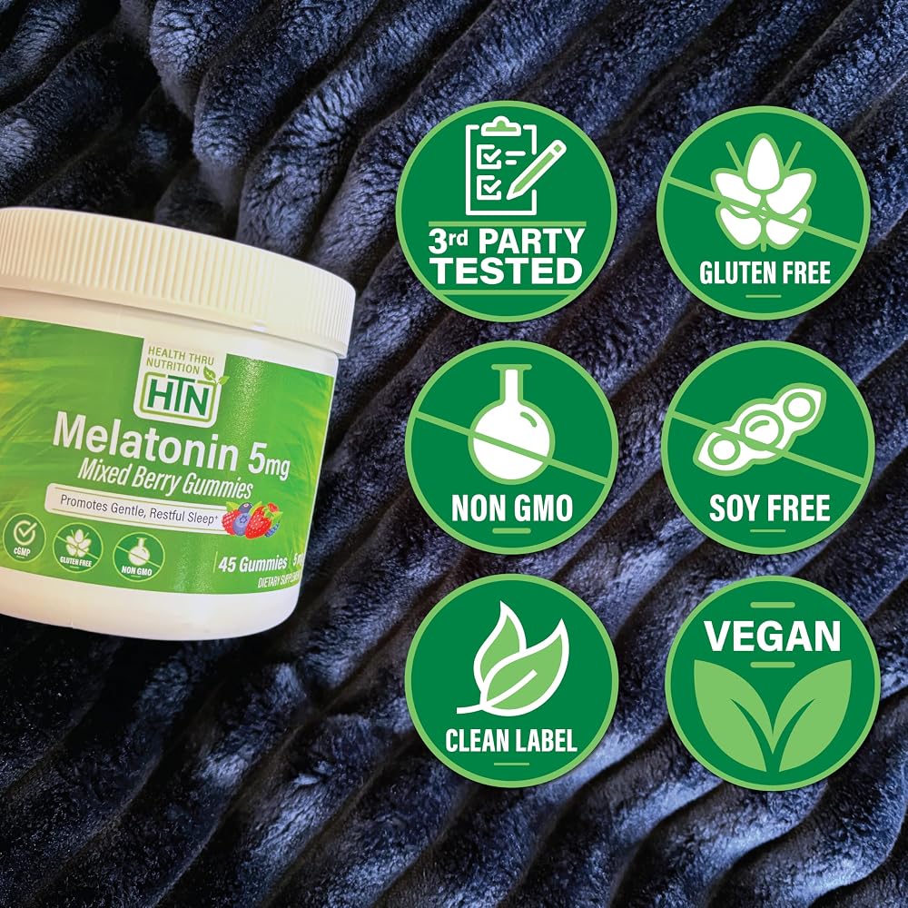 Health Thru Nutrition Melatonin 5mg Gummies Sleep Support - 45 Count - image 3