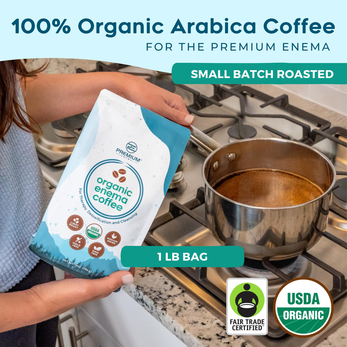 PE Premium Enema Organic Coffee, Fair Trade - 1 Lb - image 2