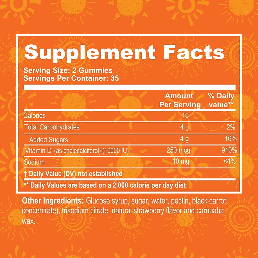 flexSTICK Vitamin D3 10000 IU Gummies Immune Support - 70 Gummies - image 3