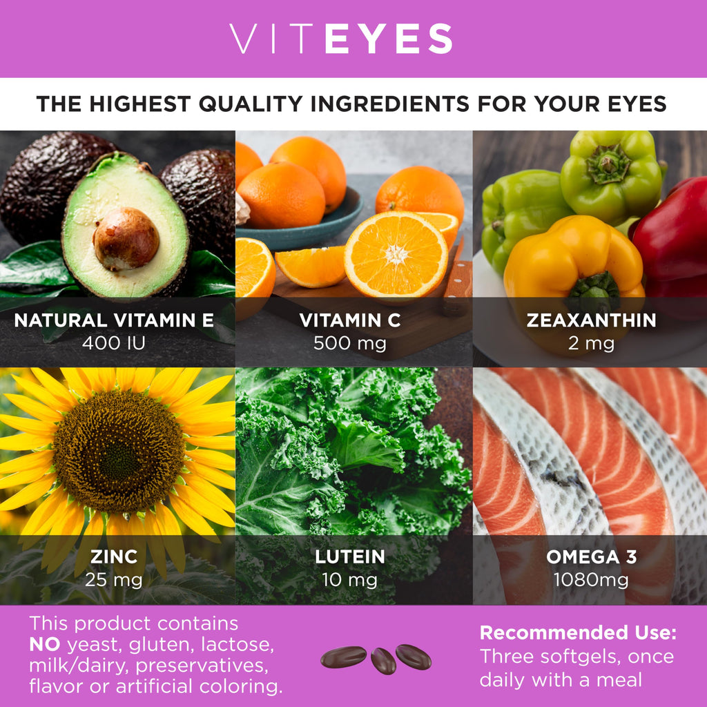 Viteyes AREDS 2 + Omega-3 Macular Support Softgels - 270 Count - image 3