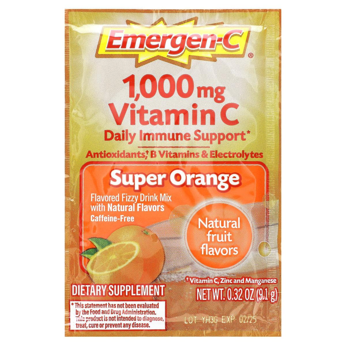 Emergen-C Vitamin C Super Orange Fizzy Drink Mix - 30 Packets - image 3