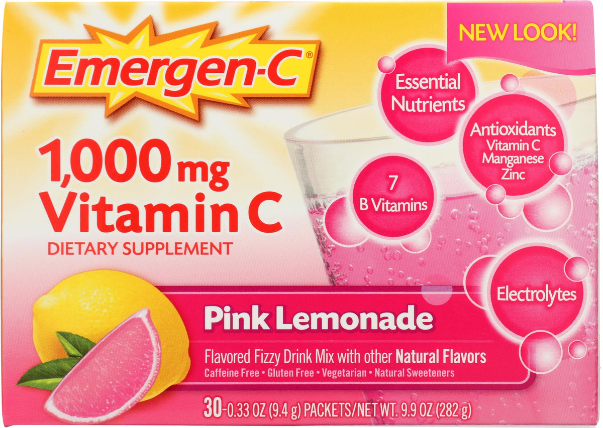 Alacer Emergen-C Pink Lemonade Vitamin C Drink Mix - 30 Packets