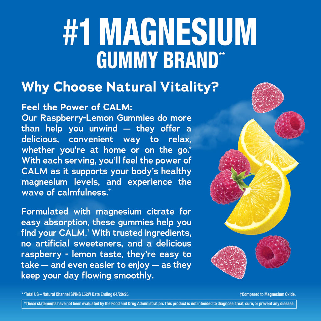 Natural Vitality Calm Magnesium Gummies 330mg - 240 Count - image 4