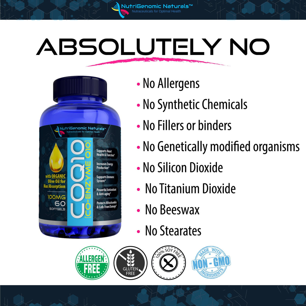 NutriGenomic Naturals CoQ10 100mg Heart Health - 60 Softgels - image 6