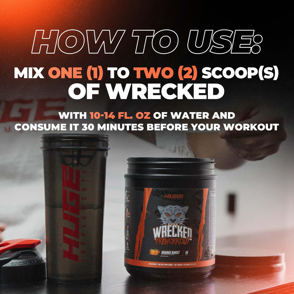 Huge Supplements Wrecked Pre Workout, Advanced Formula, Boosts