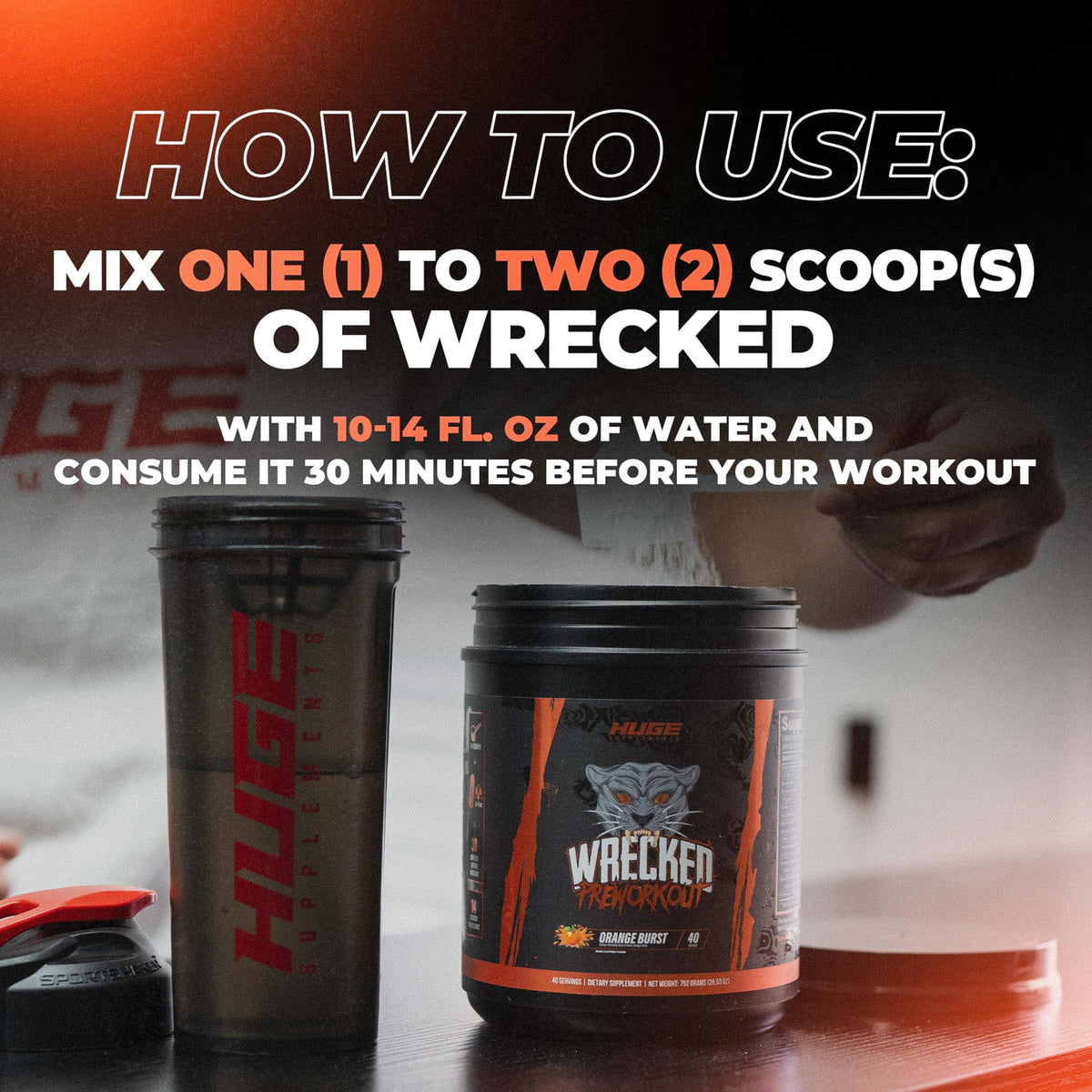 Huge Supplements Wrecked Pre Workout, Advanced Formula, Boosts