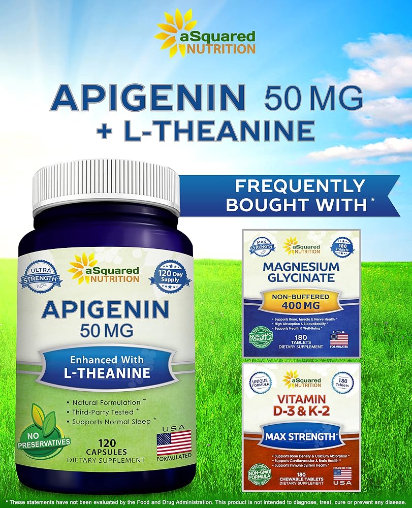 aSquared Nutrition Apigenin 50mg & L-Theanine 200mg - 120 Capsules - image 8