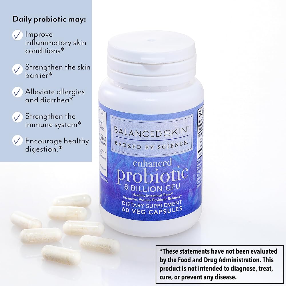 BALANCED SKIN Enhanced Probiotic 8 Billion CFU - 60 Vegetarian Capsules - image 3