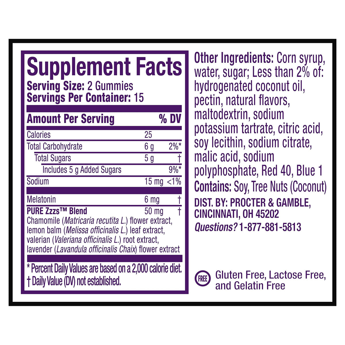 ZzzQuil Pure Zzzs Melatonin Sleep Gummies with Chamomile & Lavender - 60 Gummies - image 2