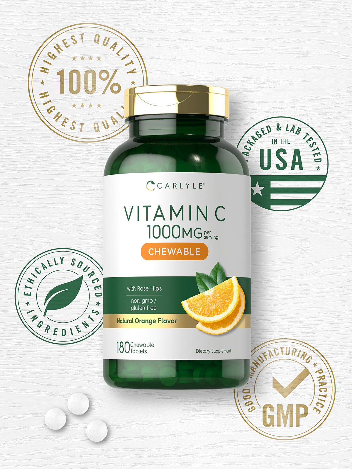 Carlyle Vitamin C 1000mg Chewables - 180 Tablets - image 5