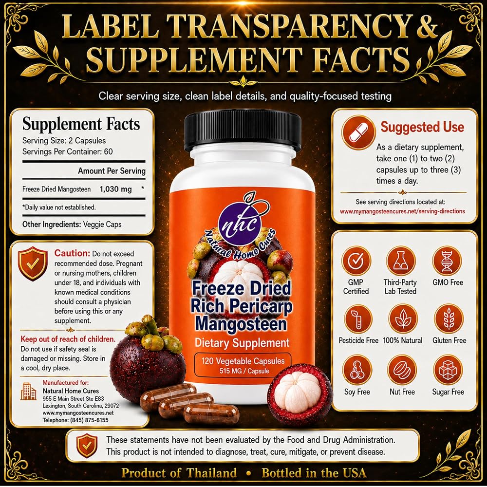 Natural Home Cures Mangosteen Supplement - 480 Vegan Capsules - image 5
