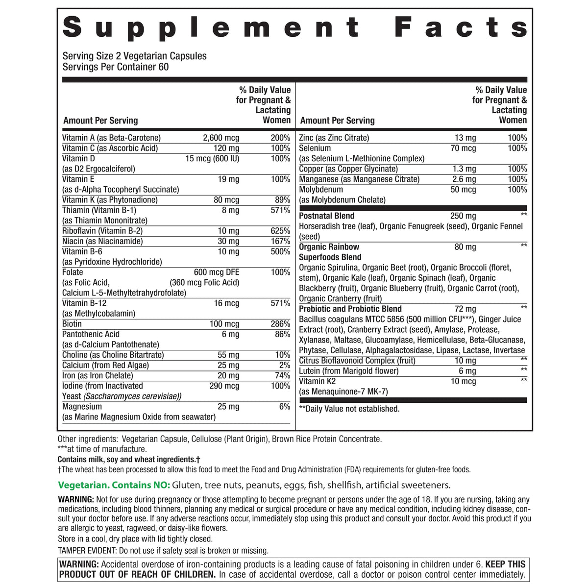 Rainbow Light Postnatal Multivitamin for Women - 120 Capsules - image 2
