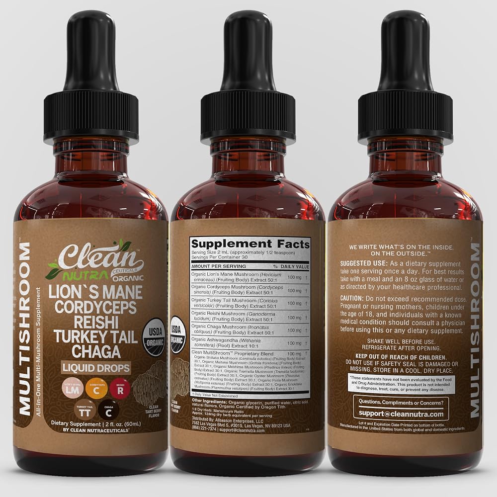 Clean Nutraceuticals Mushroom Supplement Liquid Drops - 2 Fl Oz - image 8