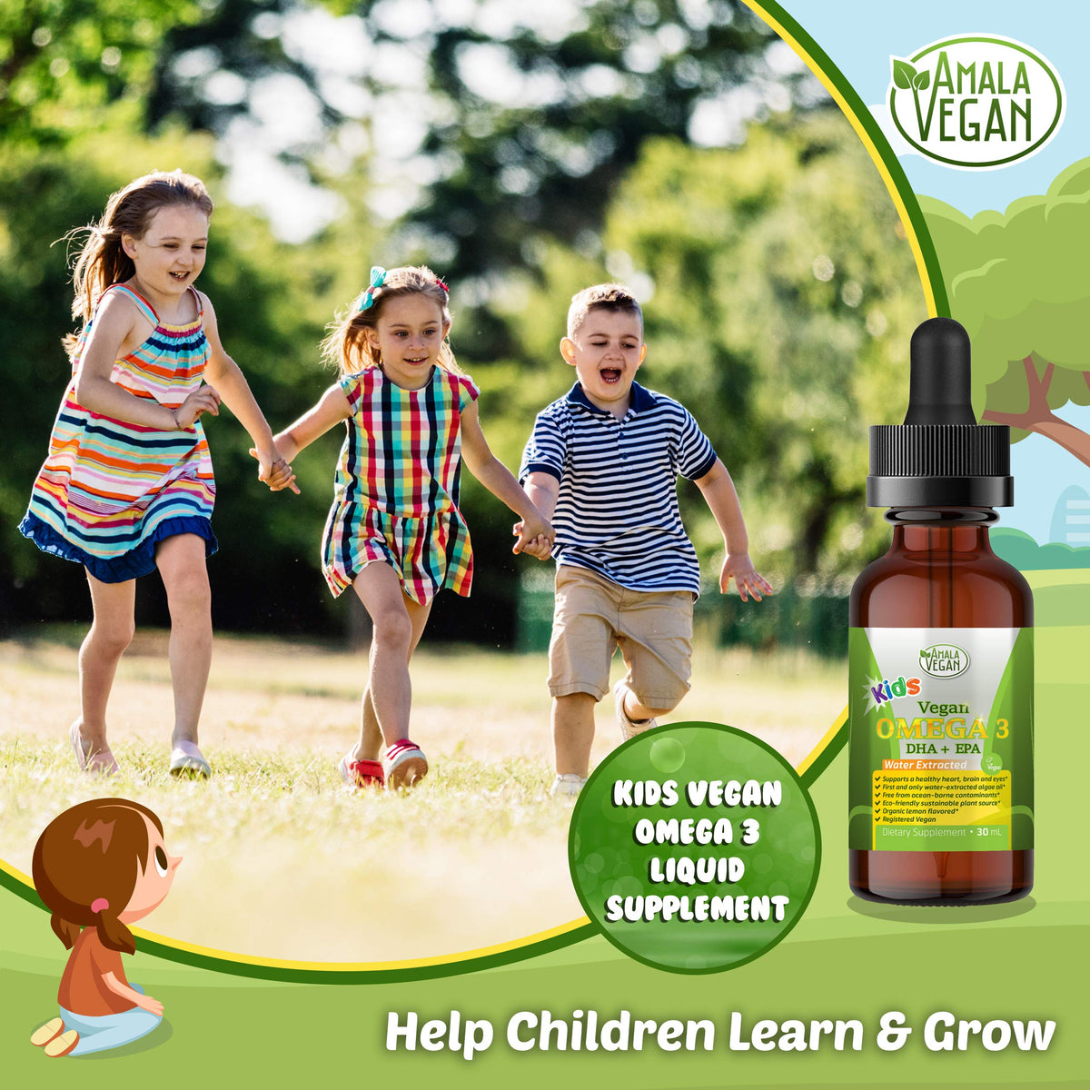 Amala Vegan Omega-3 for Kids Liquid Supplement - 1 Fl Oz - image 7