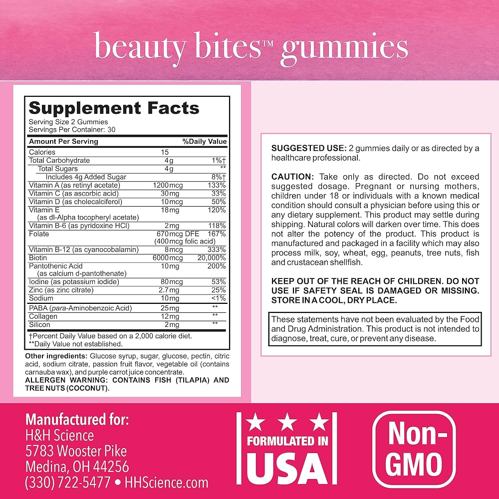 BALANCED SKIN Beauty Bites Biotin Gummy Vitamins - image 2