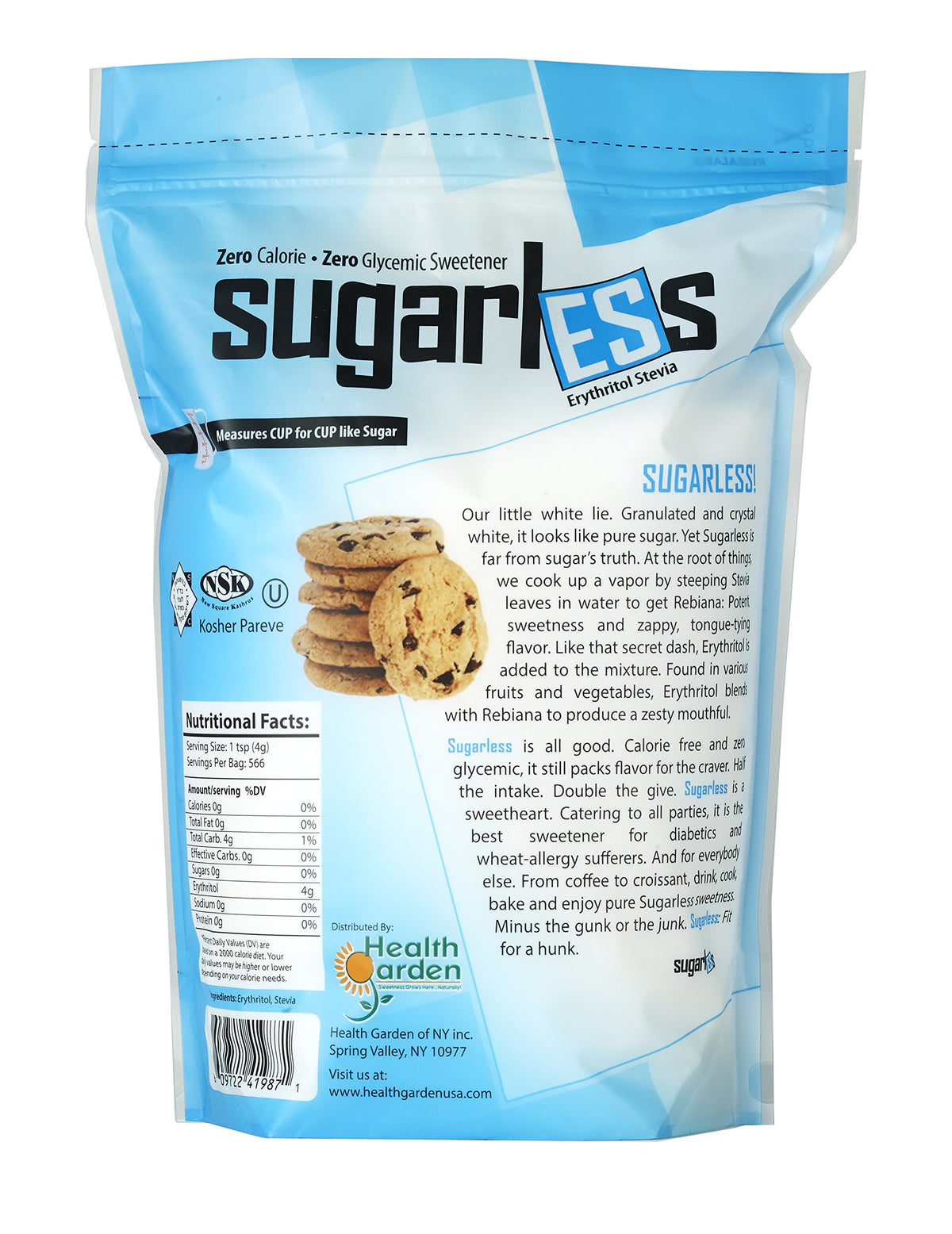 Health Garden Sugarless Erythritol & Stevia Blend Sweetener - 5 Pound - image 2