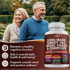 NEW AGE Lions Mane Mushroom Supplement with Turkey Tail Reishi
