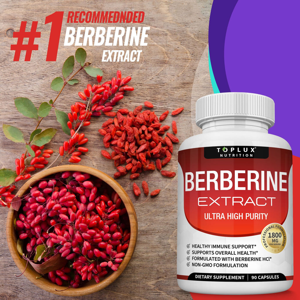 Toplux Berberine Supplement 1800mg - 90 Capsules - image 6