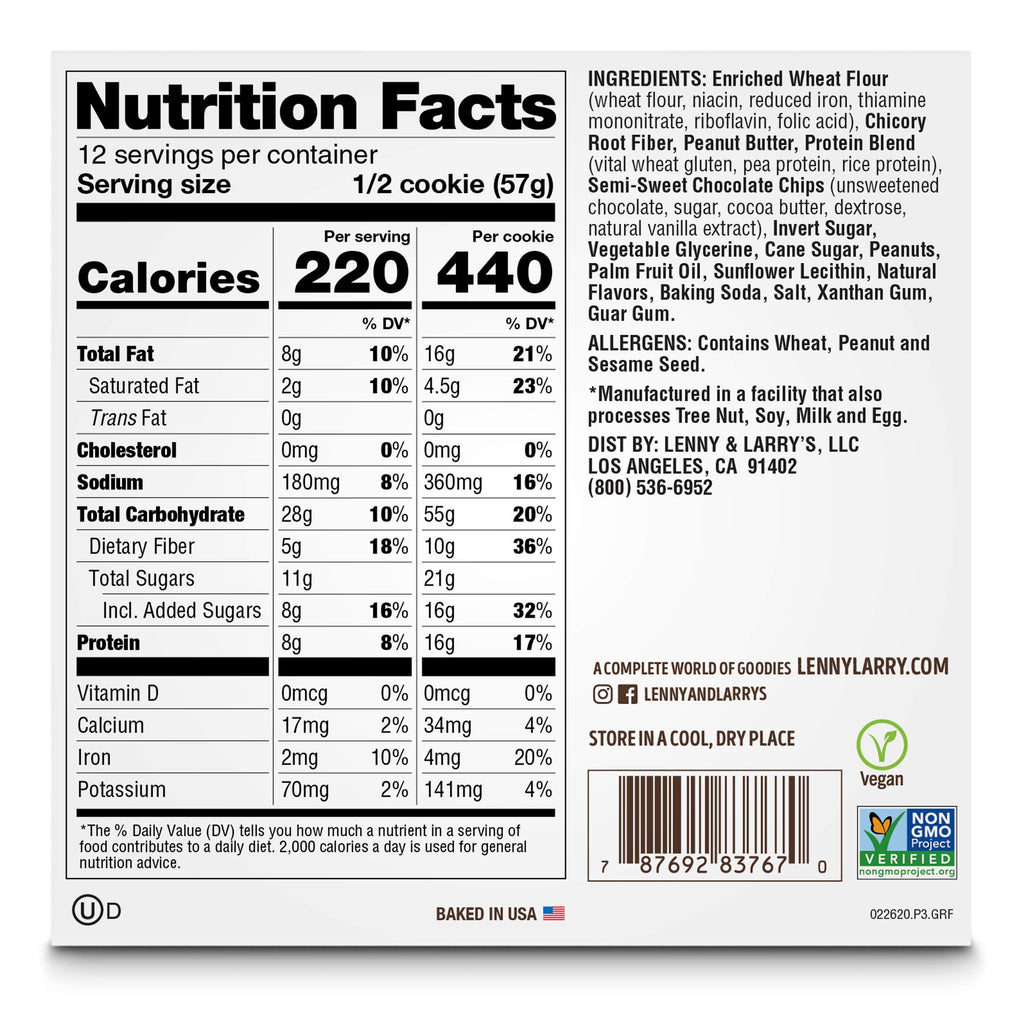 Lenny & Larry's Peanut Butter Chocolate Chip Protein Cookie - 6 Pack - image 5