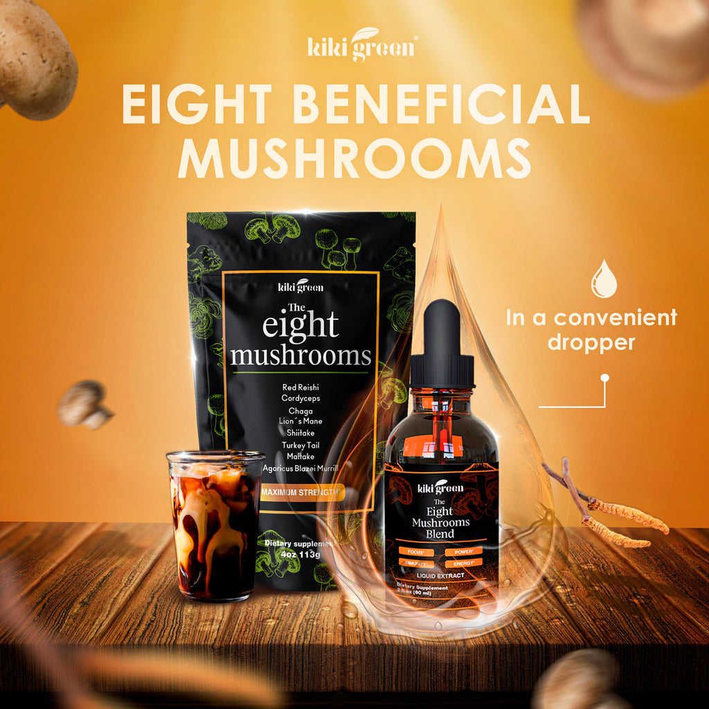 KIKI Green 8 Mushrooms Liquid Extract Drops for Cognitive Support - image 5