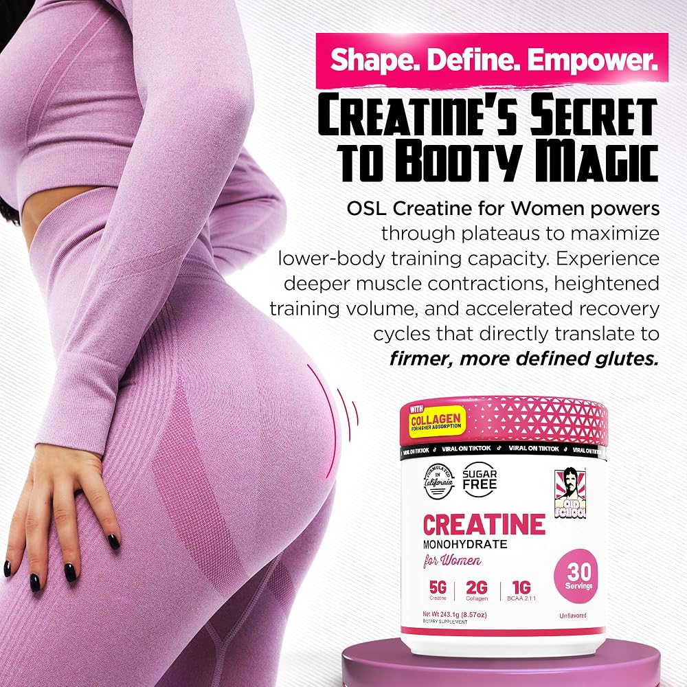 Old School Labs Creatine for Women with Collagen and BCAA