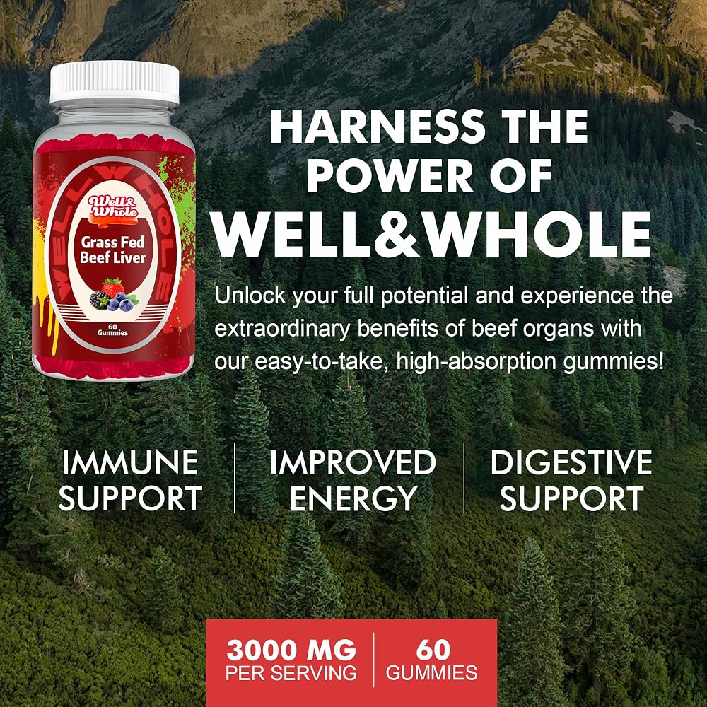 Well&Whole Grass Fed Beef Liver Gummies