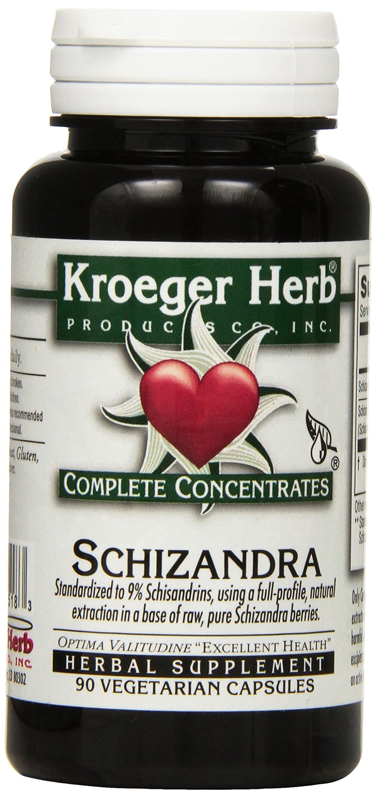 Kroeger Herb Schizandra Vegetarian Capsules - 90 Count