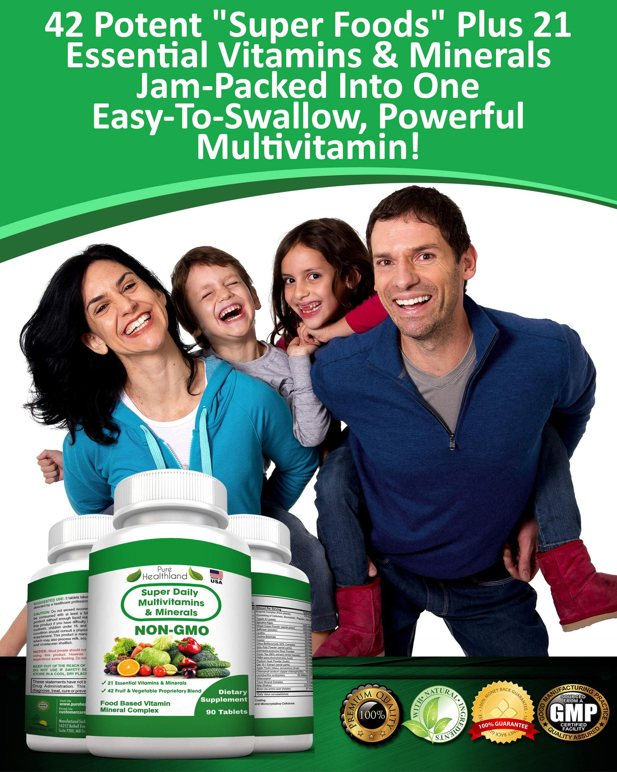 Pure Healthland Non-GMO Super Daily Multivitamin - 90 Tablets - image 6