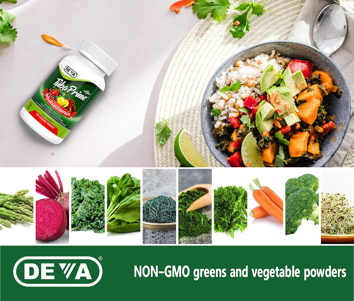 DEVA Tuba Prime Vegan Multivitamin with Iron