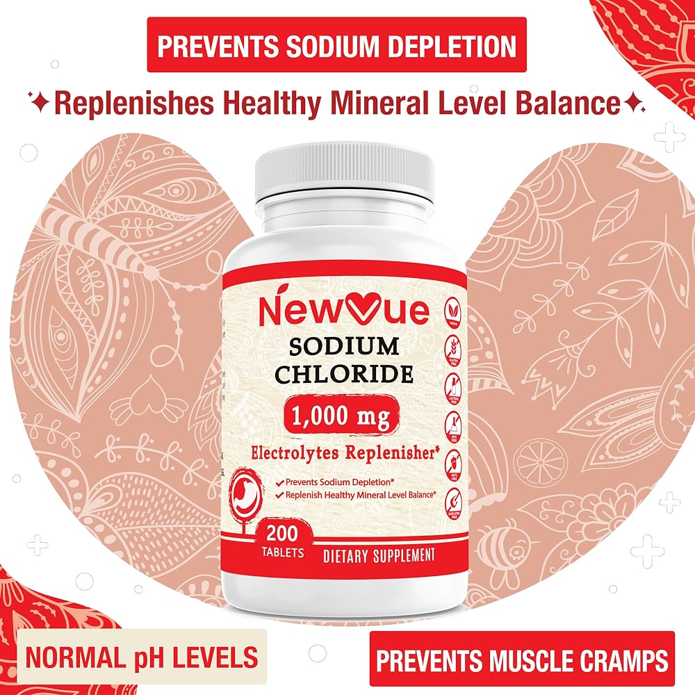 NewVue Sodium Chloride 1000mg Salt Tablets - 200 Tablets - image 4